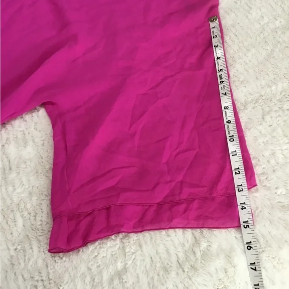 Escada fuchsia pink pointy silk blouse size small - Picture 6 of 11